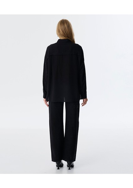 Hotfıx Baskılı Pileli Gömlek TW6250025089001 fırsatları