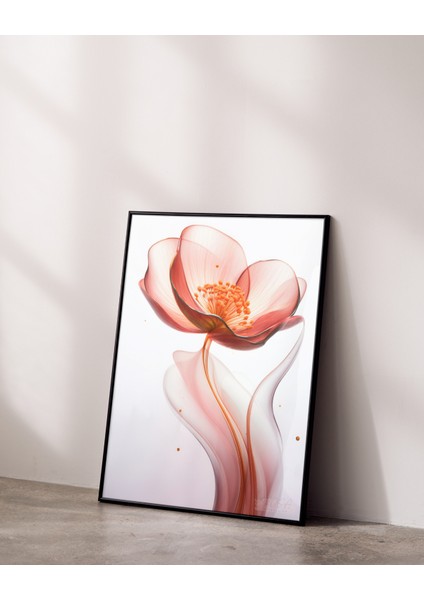 Metal Çerçeveli Gerçek Camlı Tablo, Dijital Baskı, Kırmızı Çiçek Temalı, Salon, Ofis, Oturma Odası fiyatları