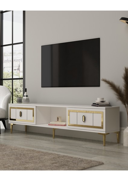 Oriondd Tv Sehpası Beyaz-Altın fiyatları