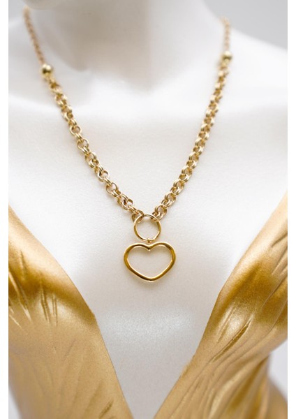 14 Ayar Altın Kalp Figürlü Zincir Kolye – Zamansız Tasarımıyla Romantik ve Modern Şıklık
