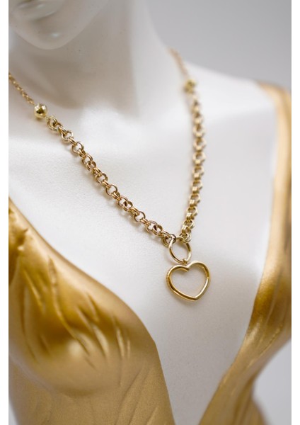 14 Ayar Altın Kalp Figürlü Zincir Kolye – Zamansız Tasarımıyla Romantik ve Modern Şıklık fiyatları