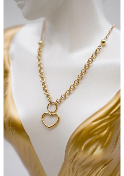 14 Ayar Altın Kalp Figürlü Zincir Kolye – Zamansız Tasarımıyla Romantik ve Modern Şıklık modelleri