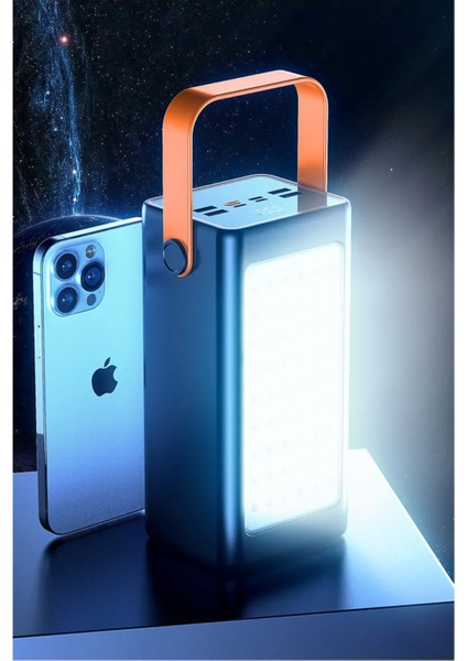 70.000 Mah Hızlı Şarj Kamp Işıklı 4x USB 1x Type-C 1x Micro 1x Lightning Çıkışlı LED Panel Powerbank fırsatları