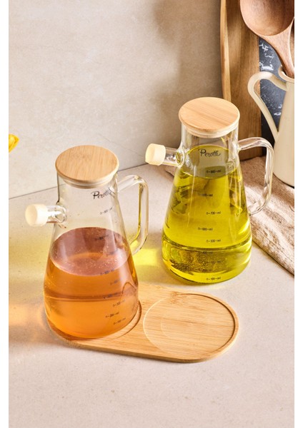 Std Gaella Bamboo 2’li 900ML Tepsili Yağlık-Sirkelik Seti 3 Parça Borosilikat fiyatları