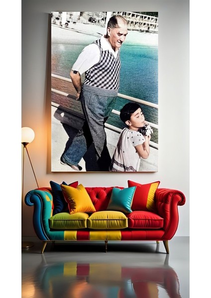 Atatürk Portre Xxııı Ev Duvar Salon Güzellik Salonu Ofis Dükkan Dekarasyon Kanvas Tablo