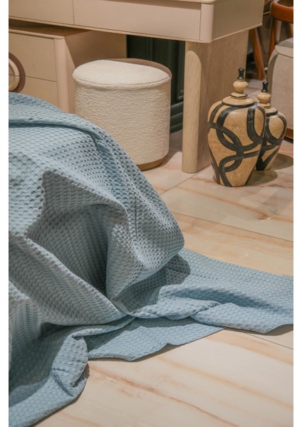 Premium %100 Pamuk Çift Kişilik Yazlık Pike, Yatak Örtüsü, Terletmez Kumaş(Petrol MAVİSİ)(240X200CM) modelleri