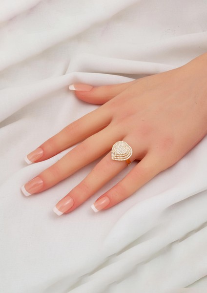 Pırıltılı Kalp 14 Ayar Altın Yüzük fiyatları