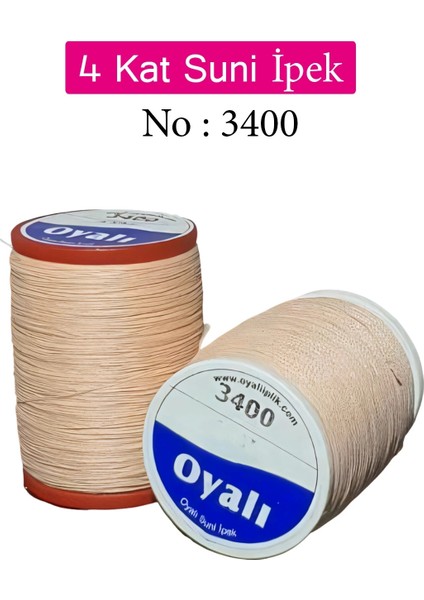 Oyalı 4 Kat Suni Ipek Iplik Iğne Oyası Boncuk Ipi Tığ Oyası NO:3400