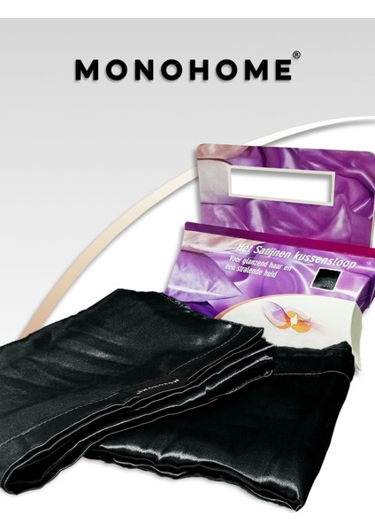 İpek Saten Yastık Kılıfı 2 Adet 50x70cm 2 Adet Saten Tokalı Siyah fırsatları