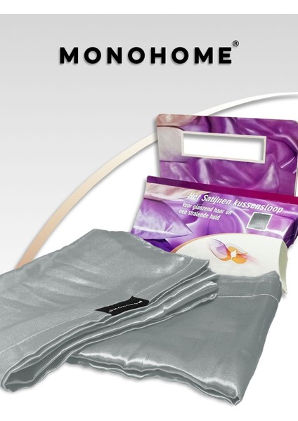 İpek Saten Yastık Kılıfı 2 Adet 50x70cm 2 Adet Saten Tokalı Silver fırsatları