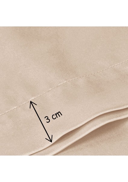 İpek Saten Yastık Kılıfı 2 Adet 50x70cm 2 Adet Saten Tokalı Bej modelleri