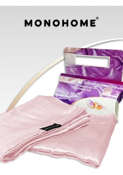 İpek Saten Yastık Kılıfı 2 Adet 50x70cm 2 Adet Saten Tokalı Pudra fırsatları