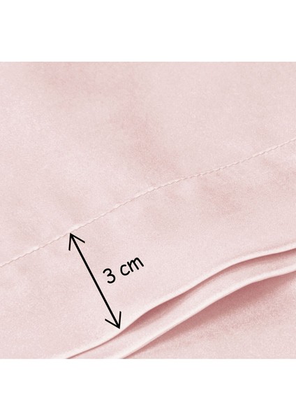 İpek Saten Yastık Kılıfı 2 Adet 50x70cm 2 Adet Saten Tokalı Pudra indirimleri