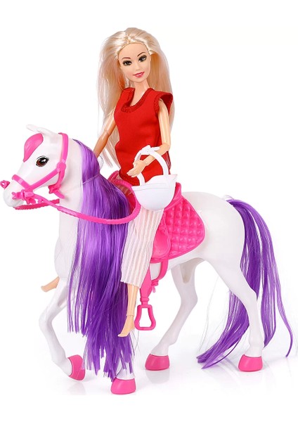 Jasmine Atlı Bebek Beyaz-Pembe