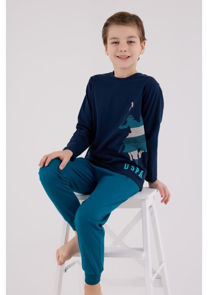 Erkek Çocuk Uzun Kol Pijama Takım Lacivert modelleri