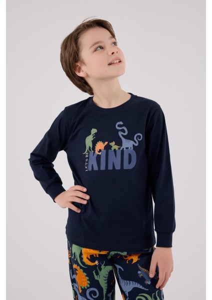 Erkek Çocuk Uzun Kol Pijama Takım Lacivert fiyatları