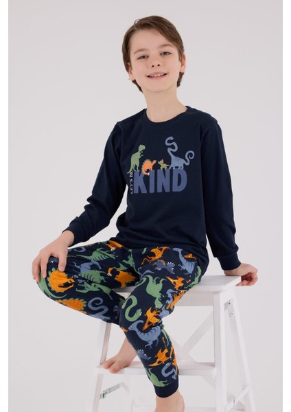 Erkek Çocuk Uzun Kol Pijama Takım Lacivert modelleri