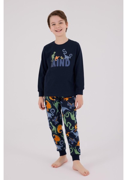 Erkek Çocuk Uzun Kol Pijama Takım Lacivert indirimleri