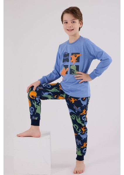 Erkek Çocuk Uzun Kol Pijama Takım Açık Indigo fiyatları