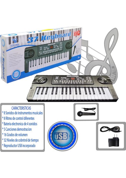 37 Tuşlu Sentezleyici Piyano ve USB Oynatıcı modelleri
