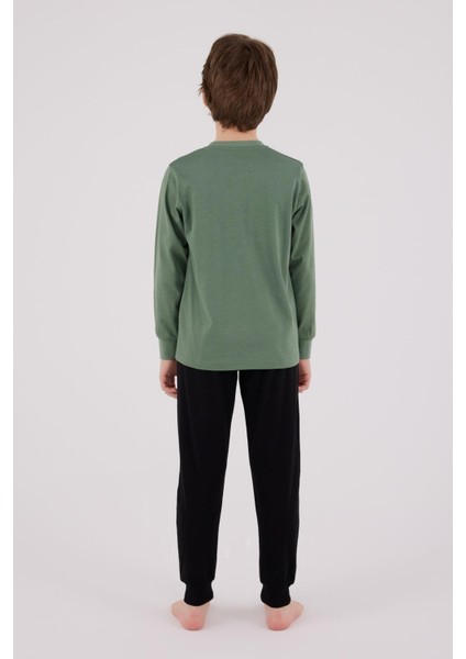 Erkek Çocuk Uzun Kol Pijama Takım K.yeşil fırsatları