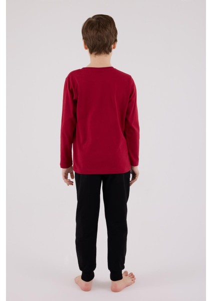Erkek Çocuk Uzun Kol Pijama Takım Bordo fırsatları