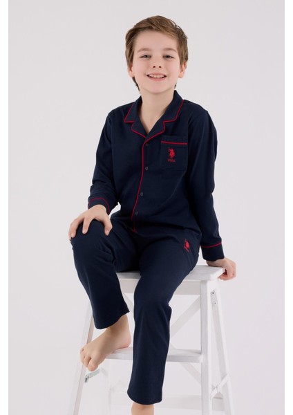 Erkek Çocuk Gömlek Pijama Lacivert modelleri