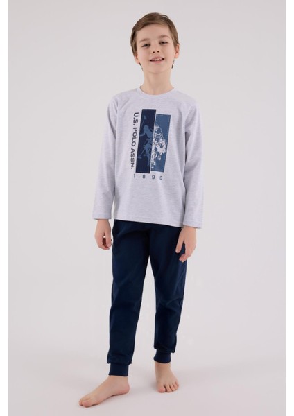 Erkek Çocuk Uzun Kol Pijama Takım Kar Melanj modelleri