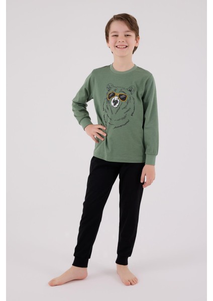 Erkek Çocuk Uzun Kol Pijama Takım K.yeşil fırsatları