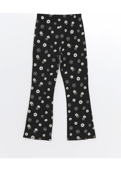 Lcw Kids Siyah Beli Lastikli Çiçekli Kız Çocuk Tayt fiyatları