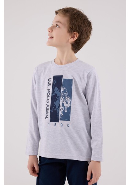 Erkek Çocukuzun Kol Pijama Takım Kar Melanj