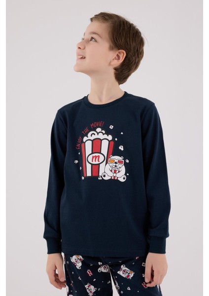 Erkek Çocuk Uzun Kol Pijama Takım Lacivert fiyatları