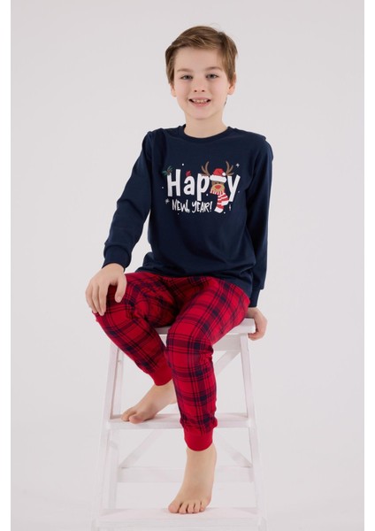 Erkek Çocuk Uzun Kol Pijama Takım Lacivert