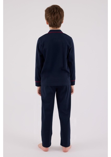 Erkek Çocuk Gömlek Pijama Lacivert fırsatları