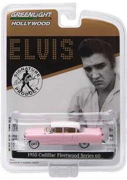 Greenlight 1/64 Hollywood Series 14 - Elvis Presley (1935-77) - 1955 Cadillac Fleetwood Series 60 ''pink Cadillac'' modelleri