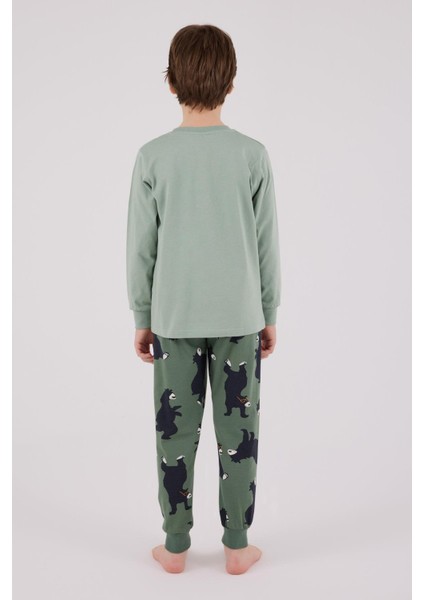 Erkek Çocukuzun Kol Pijama Takım Yeşil indirimleri