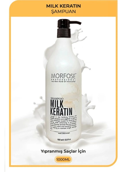 Milk Keratin Şampuan 1000 ml - Besleyici Koruyucu Etki