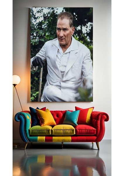 Atatürk Portre Xxıv Ev Duvar Salon Güzellik Salonu Ofis Dükkan Dekarasyon Kanvas Tablo