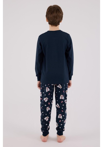 Erkek Çocuk Uzun Kol Pijama Takım Lacivert fırsatları