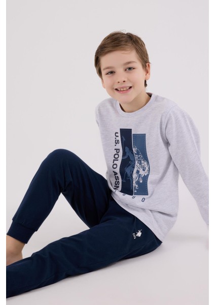 Erkek Çocukuzun Kol Pijama Takım Kar Melanj fiyatları