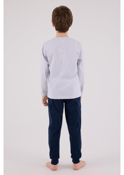 Erkek Çocukuzun Kol Pijama Takım Kar Melanj modelleri