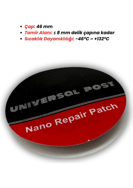 Lastik Için Solüsyonsuz Yama (46MM) - Yuvarlak Çivi Deliği Yaması (50'li Kutu) fiyatları