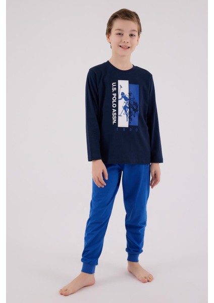 Erkek Çocuk Uzun Kol Pijama Takım Lacivert