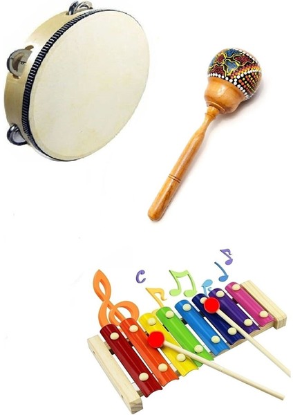 RİTİM SETİ - 6 - ORFF SET - MARAKAS, KSİLOFON, ZİLLİ TEF