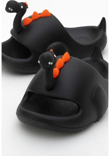 Çocuk Dinozor Figürlü Terlik 25-32 Siyah modelleri