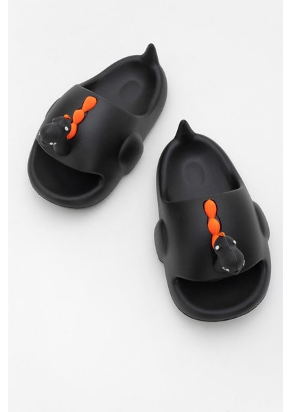 Çocuk Dinozor Figürlü Terlik 25-32 Siyah indirimleri