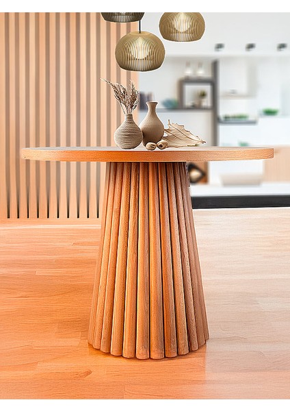 Ocean Iskandinav Natural Ahşap Masa Sandalye Takımı 100X100 fiyatları