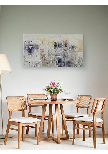 Keops Natural Ahşap Masa Sandalye Takımı 110X110