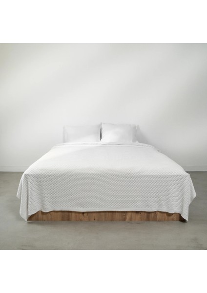 Novah Triko Çift Kişilik Battaniye Beyaz 200X220 cm