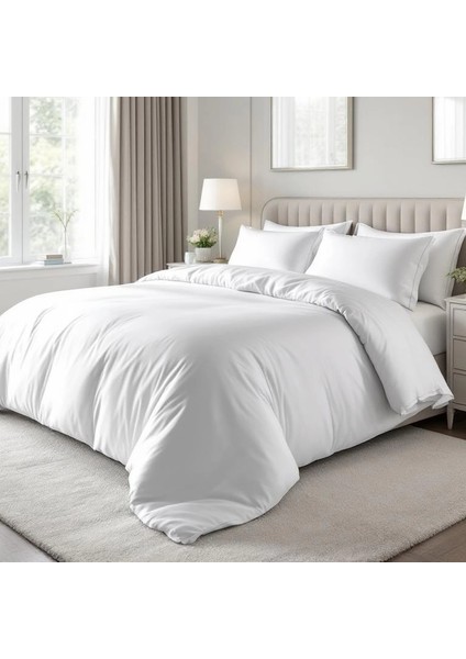 Soho 200 Tc Pamuk Perkal King Size Nevresim Beyaz